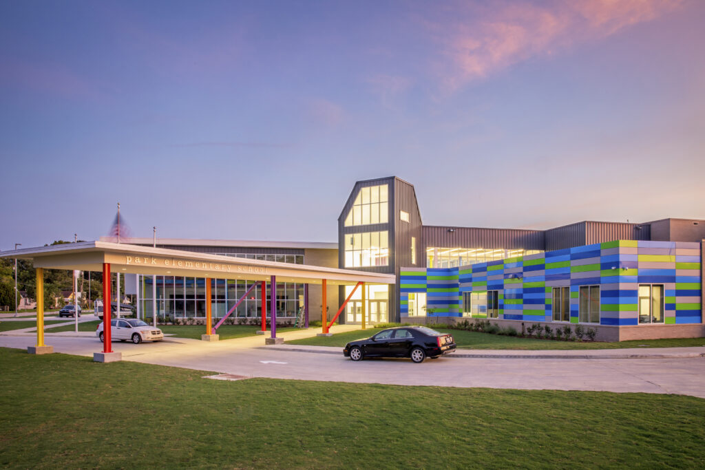 The new two-story, 78,500 square-foot Park Elementary school is nearly twice the size of the original school built in 1955. Staff and teachers worked with Coleman Partners Architects, LLC to help design the new school. General Contractor Percy J. Matherne Contractors was the general contractor of the $21.7 million school project.